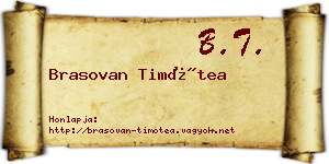 Brasovan Timótea névjegykártya